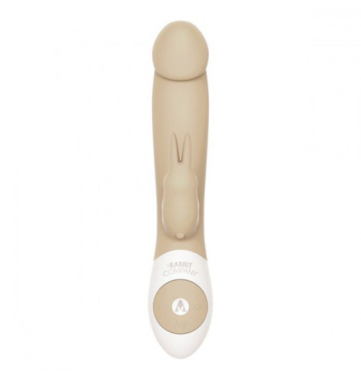 Телесный вибратор с клиторальным кроликом Realistic Rabbit