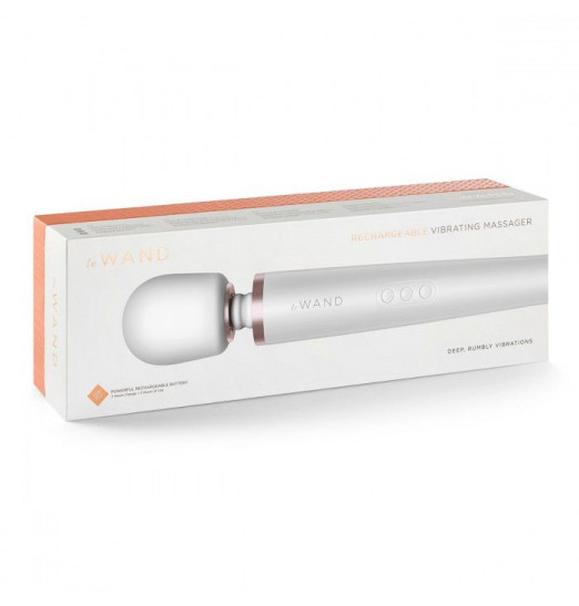 Белый массажёр-жезл le Wand с 20 режимами вибрации Белый массажёр-жезл le Wand с 20 режимами вибрации