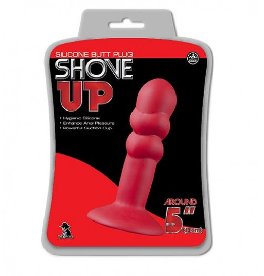 Красная анальная пробка SHOVE UP 5INCH SILICONE BUTT PLUG RED - 12,7 см.