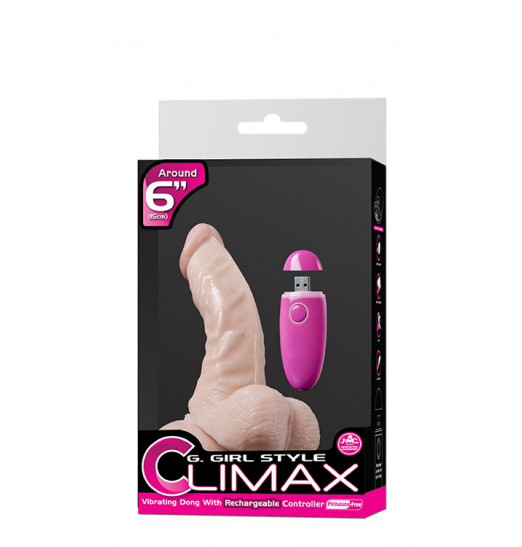 Телесный перезаряжаемый вибратор G-GIRL 6.5INCH PVC RECHARGEABLE VIBRATOR - 16,5 см.