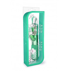 Зелёный вибромассажер с клиторальной стимуляцией Emerald G Rabbit - 26 см.