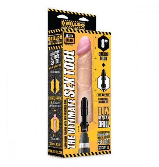 Телесная насадка для DRILLDO в комплекте с бит-адаптером - 20 см. Телесная насадка для DRILLDO в комплекте с бит-адаптером - 20 см.