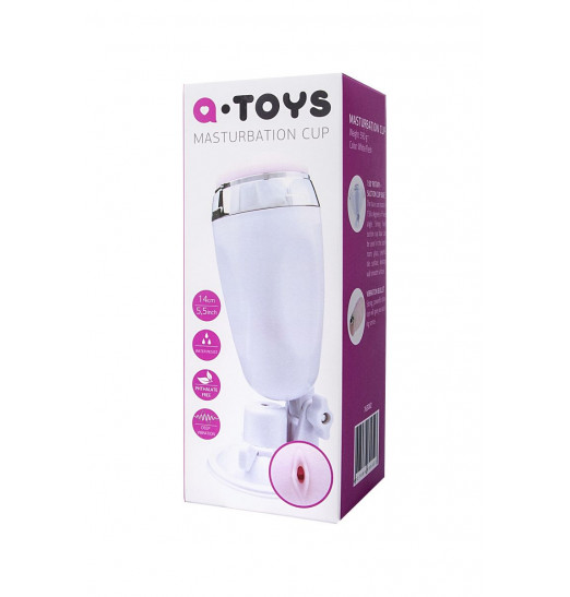 Мастурбатор-вагина в белой колбе с присоской и встраиваемой вибропулей