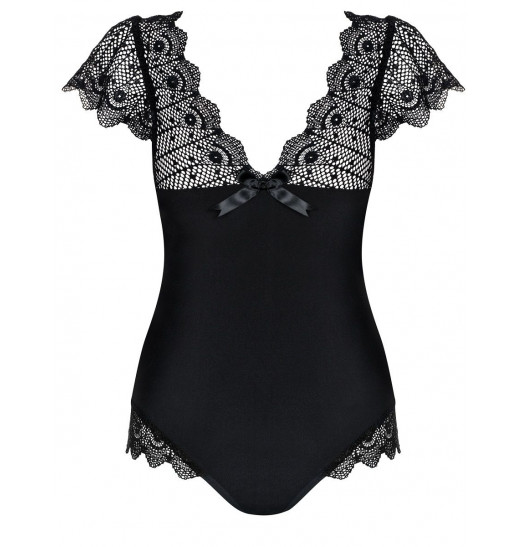 Боди Moketta с сетчатыми вставками и коротенькими рукавчиками