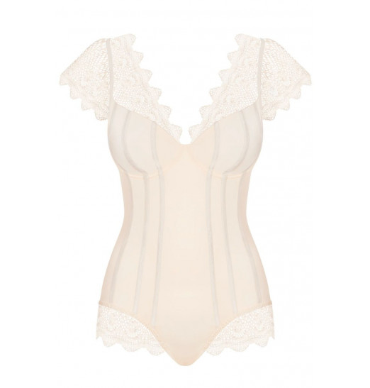 Боди Moketta с сетчатыми вставками и коротенькими рукавчиками