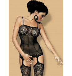 Комбинезон на тонких лямочках с имитацией чулок