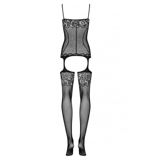 Комбинезон на тонких лямочках с имитацией чулок