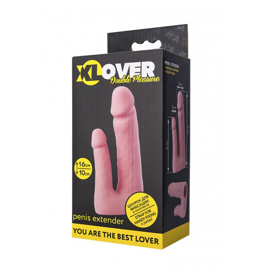 Полая насадка для двойного проникновения с фиксирующим ремешком