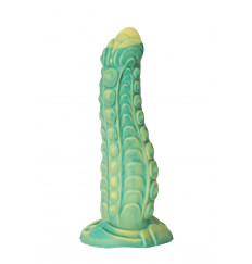 Зелёный фаллоимитатор с чешуйками  Аллигатор  - 22 см.