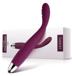 Фиолетовый вибратор Cici Violet с гнущейся головкой - 18,2 см.