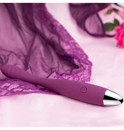 Фиолетовый вибратор Cici Violet с гнущейся головкой - 18,2 см.