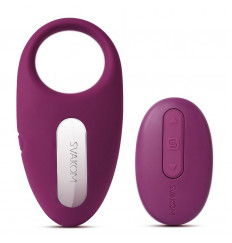 Фиолетовое эрекционное кольцо Winni Violet с вибрацией и пультом ДУ