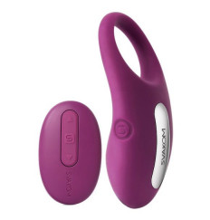 Фиолетовое эрекционное кольцо Winni Violet с вибрацией и пультом ДУ