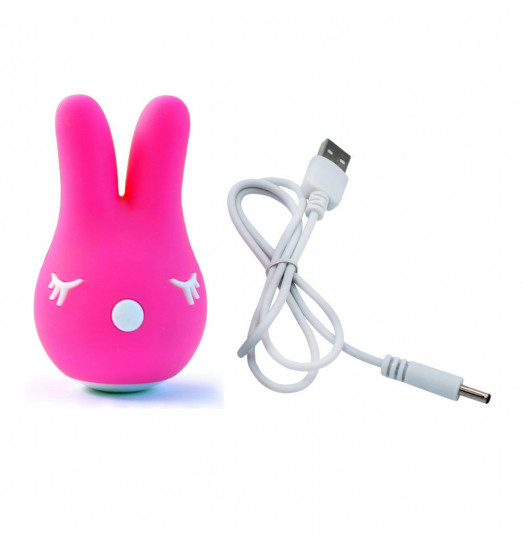 Ярко-розовый вибростимулятор Bunny с ушками