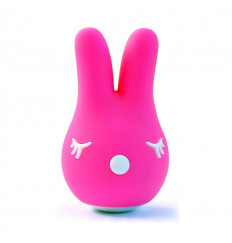 Ярко-розовый вибростимулятор Bunny с ушками