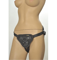 Чёрные трусики-джоки Kanikule Strap-on Harness universal Comfy Jock с плугом и кольцами