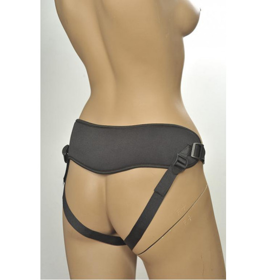 Чёрные трусики-джоки Kanikule Strap-on Harness universal Comfy Jock с плугом и кольцами