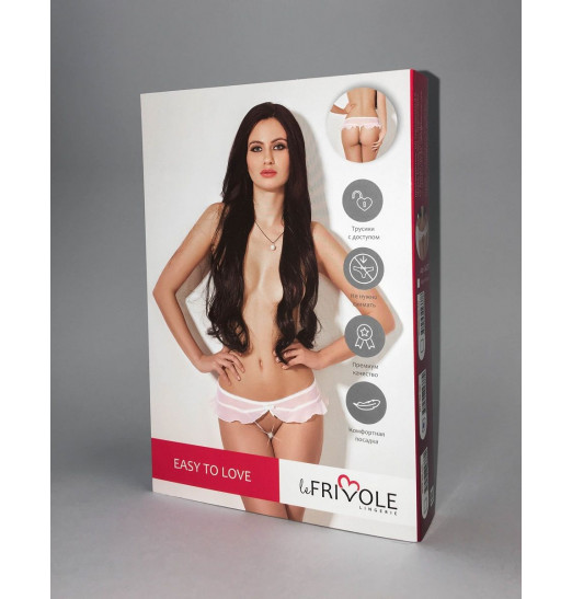 Завлекающие белые трусики с доступом и нежной юбочкой