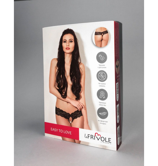 Пикантные трусики с доступом и цветочным кружевом