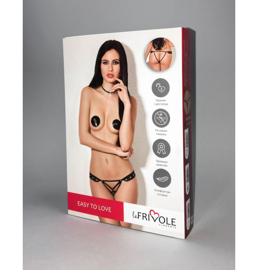 Оригинальные трусики с доступом и металлическим декором