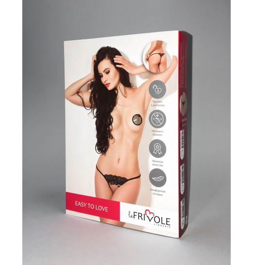 Фривольные трусики с доступом и черным кружевом