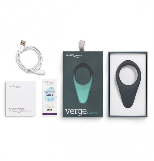 Чёрное эрекционное виброкольцо We-vibe Verge