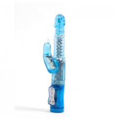 Голубой вибратор с двумя моторами и двухсторонней ротацией - 24,5 см. Голубой вибратор с двумя моторами и двухсторонней ротацией - 24,5 см.