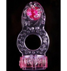 Розовое виброкольцо с язычком