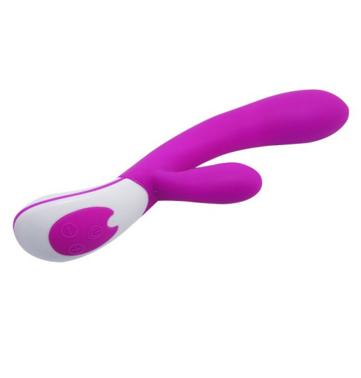 Розовый вибромассажёр Colby с клиторальным стимулятором - 21,5 см.