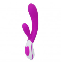 Розовый вибромассажёр Colby с клиторальным стимулятором - 21,5 см.