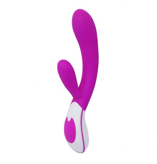 Розовый вибромассажёр Colby с клиторальным стимулятором - 21,5 см.