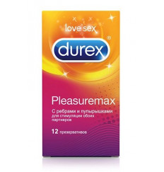 Рельефные презервативы с точками и рёбрами Durex Pleasuremax - 12 шт. Рельефные презервативы с точками и рёбрами Durex Pleasuremax - 12 шт.