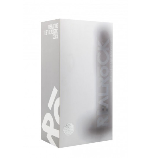 Прозрачный вибратор-реалистик Vibrating Realistic Cock 11  With Scrotum - 29,5 см.