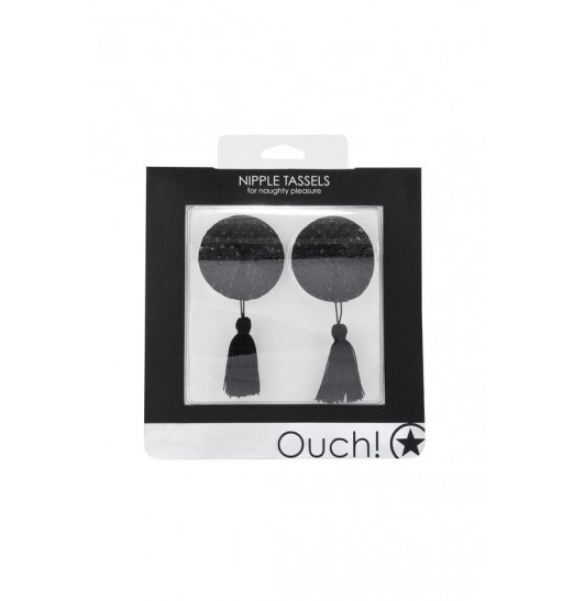 Чёрные круглые пестисы Nipple Tassels Round