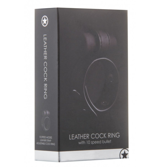 Утяжка на пенис с виброэлементом Leather Cock Ring