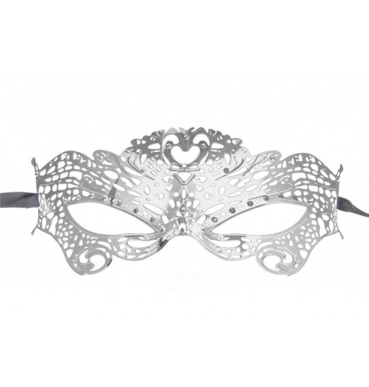Серебристая металлическая маска Butterfly Masquerade Mask
