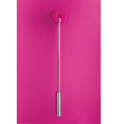 Розовая шлёпалка Leather Circle Tiped Crop с наконечником-кругом - 56 см.