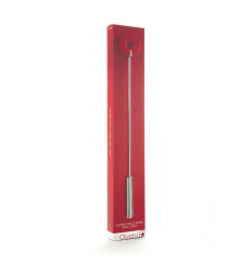 Красная шлёпалка Leather Circle Tiped Crop с наконечником-кругом - 56 см.