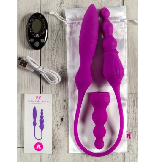 Двухсторонний гибкий вибромассажер 2X+LRS с дистанционным управлением
