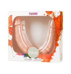 Двухсторонний телесный фаллоимитатор Twins Size M - 30 см.