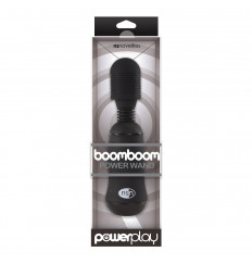 Чёрный вибромассажёр для эрогенных зон BoomBoom Power Wand - 18 см.