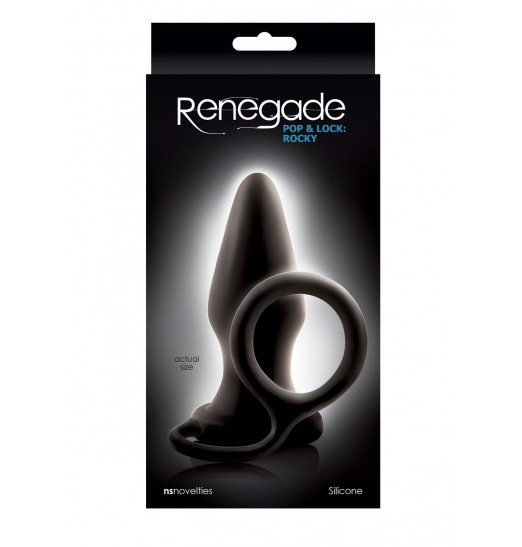 Эрекционное кольцо с анальной пробкой Pop   Lock Rocky