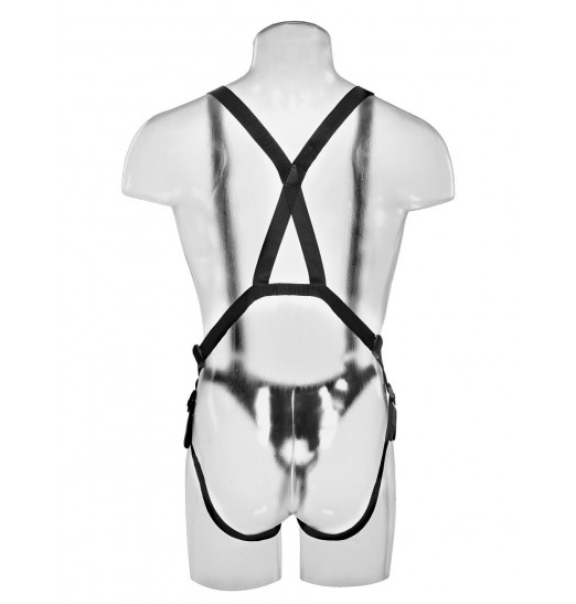 Страпон-система с телесной насадкой 11  Hollow Strap-On Suspender System - 28 см.