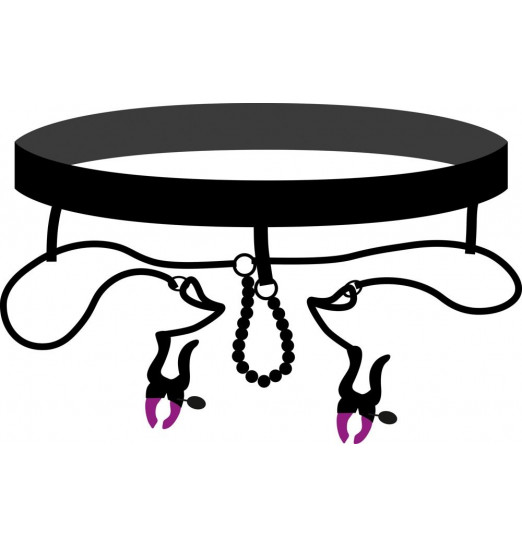 Трусики с зажимами для половых губ и бусинками для массажа промежности