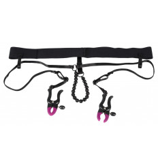 Трусики с зажимами для половых губ и бусинками для массажа промежности