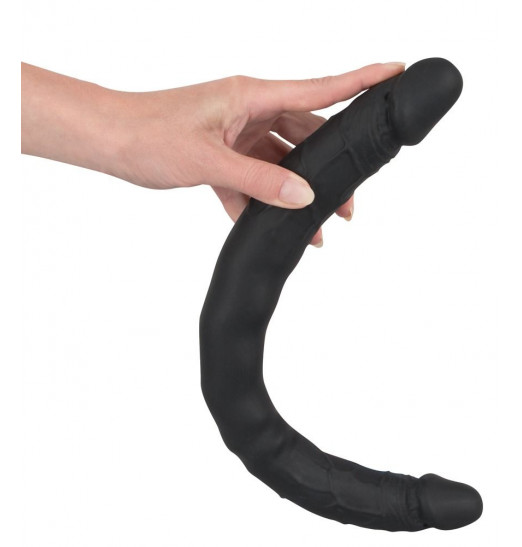 Чёрный двусторонний фаллоимитатор Double Dong Black - 40 см.