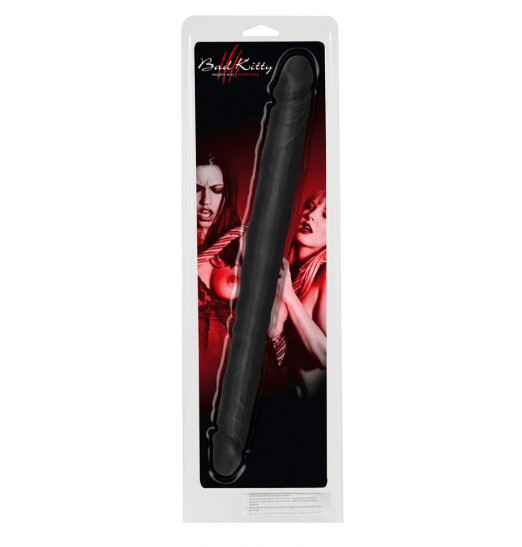 Чёрный двусторонний фаллоимитатор Double Dong Black - 40 см.