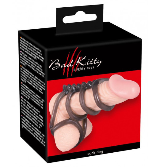 Дымчатая насадка на пенис и мошонку с гребнем Penis Hodenring