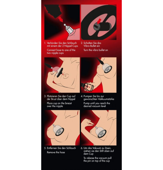 Вакуумная помпа для сосков с вибрацией Bad Kitty Vibrating Nipple Cups