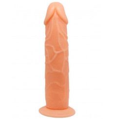 Телесный фаллоимитатор на присоске - 19,8 см.